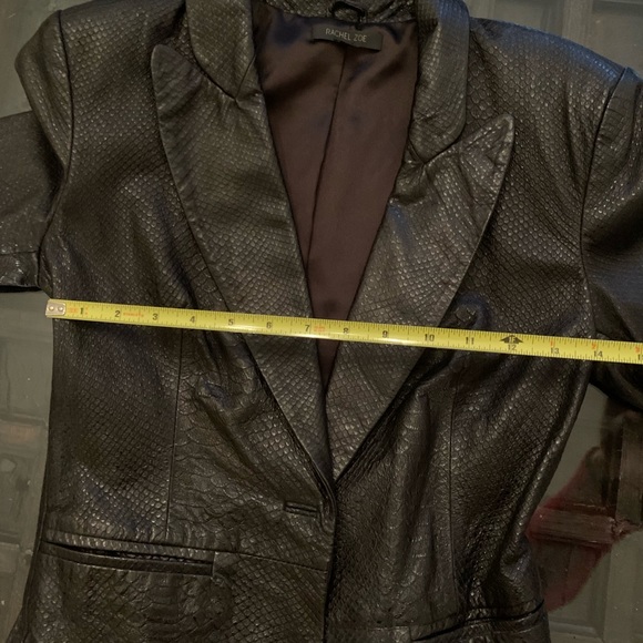 Rachel Zoe black 100% python-embossed leather slim blazer - Picture 11 of 16